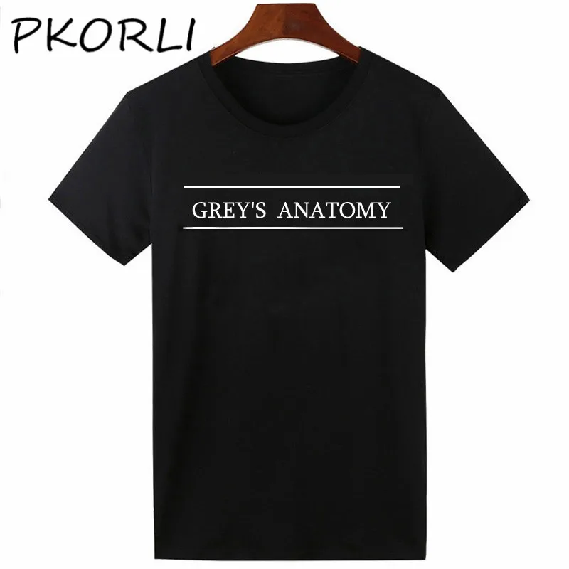 

Pkorli Fashion Grey'S Anatomy T-Shirt Women Cotton Short Sleeve Harajuku Tumblr Tops Casual T Shirt Female Black White Gray