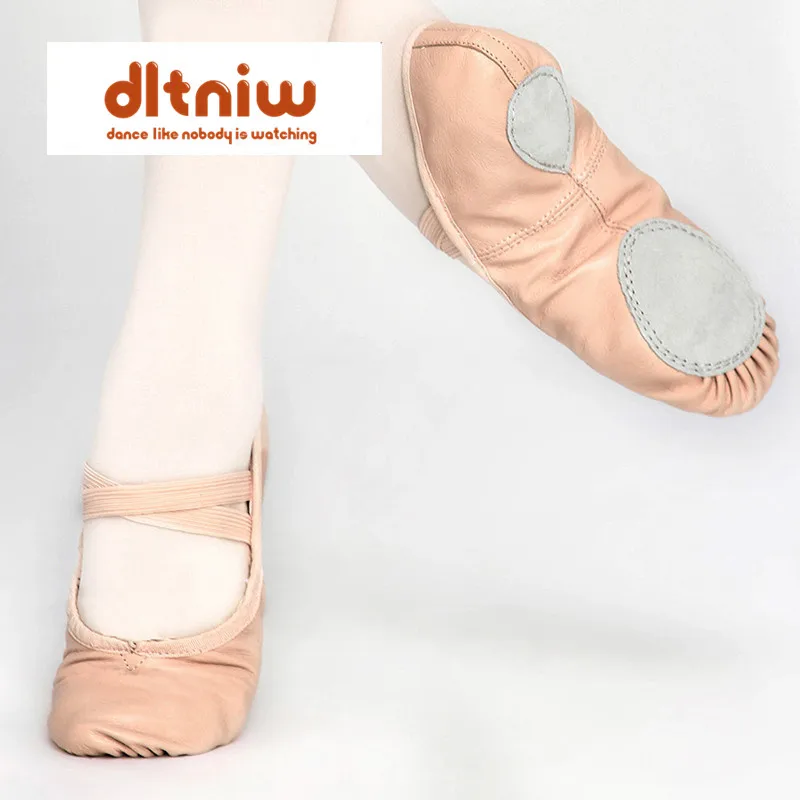 Womens Adults Canvas Split Sole Ballet Dance Shoes Leather Slippers Size 8 Size