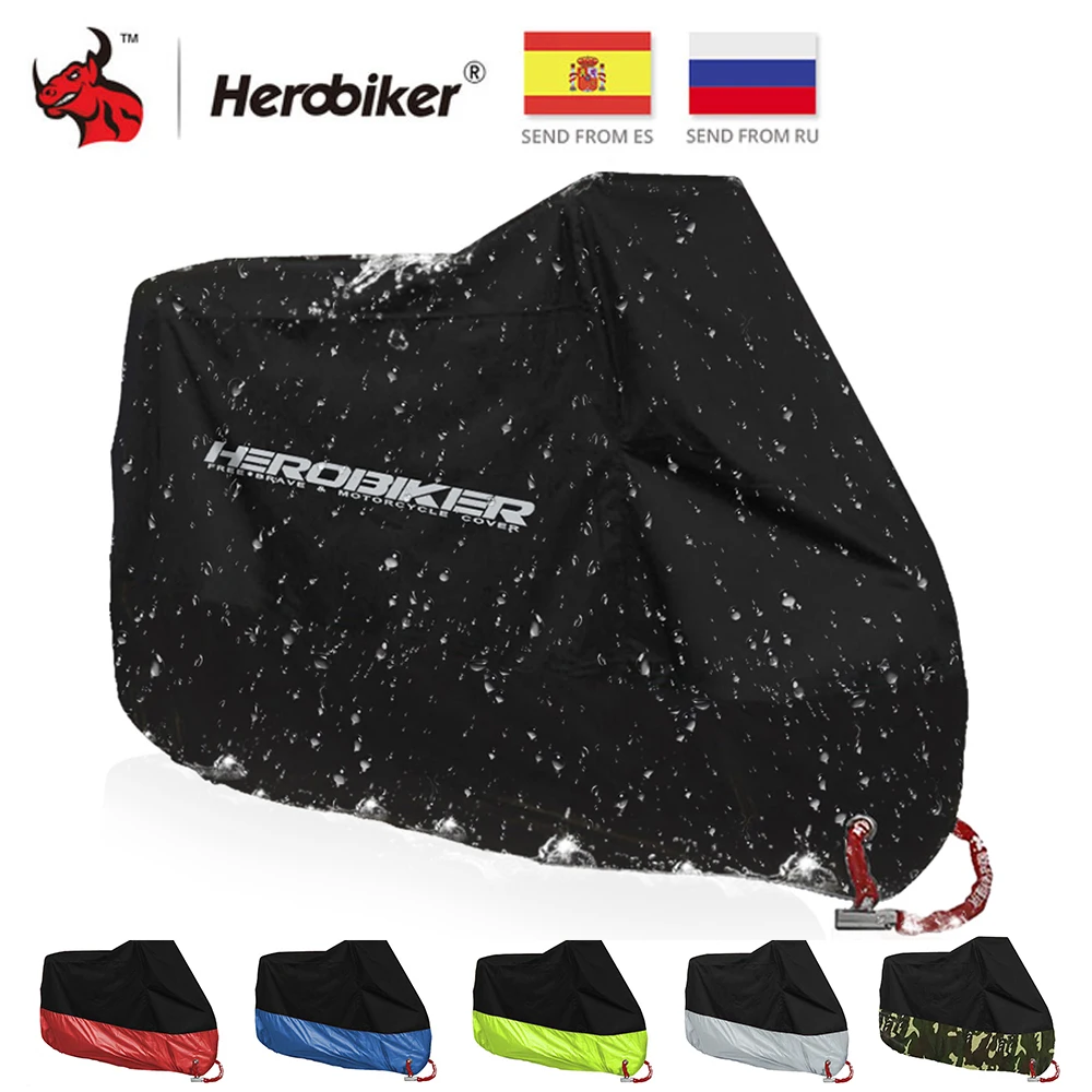 Cubierta de la motocicleta de HEROBIKER a prueba de polvo impermeable a prueba de polvo UV cubierta de la lluvia de la motocicleta de interior al aire libre