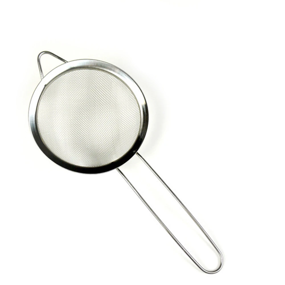 

Stainless Steel Kitchen Flour Handheld Screen Mesh Flour Screen Mesh Strainer Flour Sieve Oil Strainer Colander