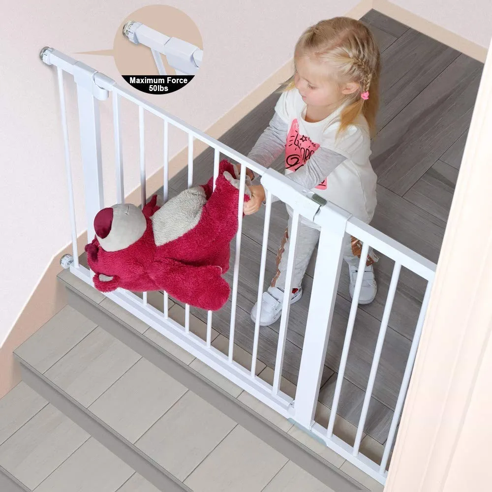 

Children Safety Gate Baby Security Door Gate Use In Doorway Staircase Wide Gate Free Installation Walk Thru Toddler Fence Gate