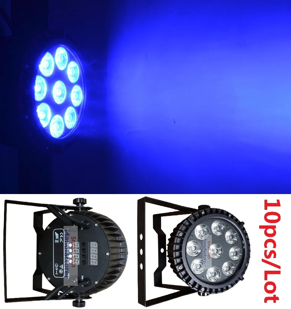 10x DJ Disco Par Led 9x10 Вт RGBW для сцены свет DMX стробоскоп плоские Luces Дискотека Вечерние огни лазерный Luz проектор Lumiere контроллер