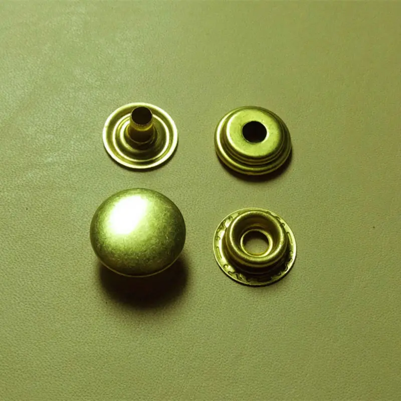 DIY Leather Craft Accessories 10 Set Small 4 Parts Brass Metal Snap