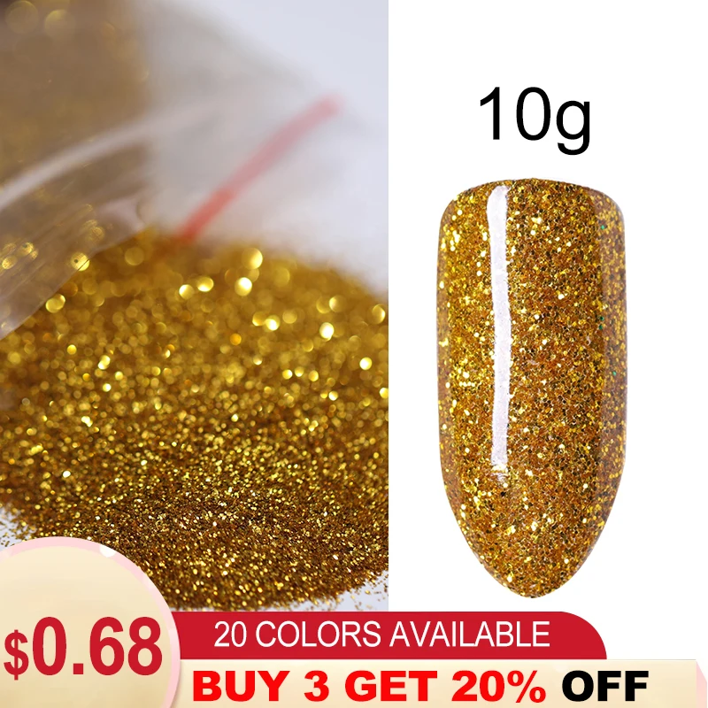

10g/bag Nail Glitter Powder Pink Purple Blue Silver Nail Art Pigment Shining Shimmer for Nail Art Decoration DIY Manicure Design