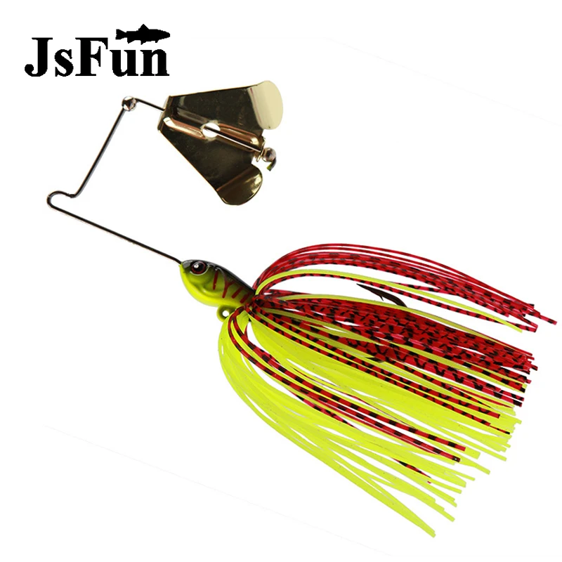 

Spinner Fishing Lure Metal Spoon Buzzbait Topwater Fishing Lure Silicon Rubber Skirt Artificial Spinner Buzz Bait Pesca FU452