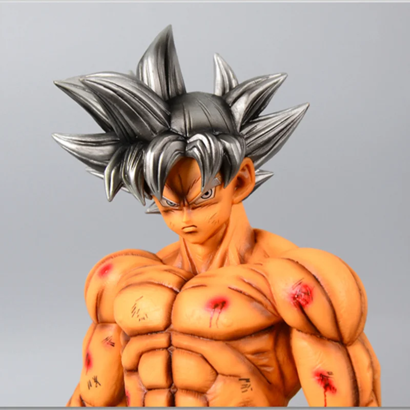 Статуя аниме Dragon Ball Super Kakarotto Super Saiyan Son Goku Ultra Instinct полная длина портрет резиновая фигурка героя игрушки Q757