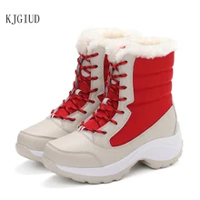 Новая зимняя бархатная женская обувь с высоким берцем универсальные Водонепроницаемые зимние ботинки для студентов Женская хлопковая обувь