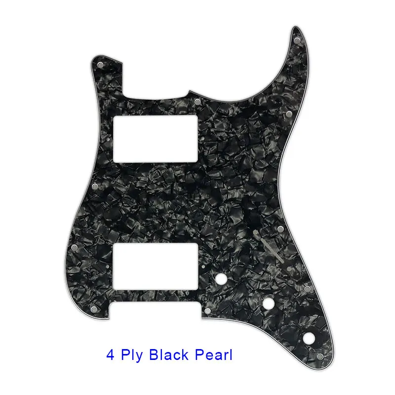 Качественная электрогитара Pickguard с 11 отверстиями, пластина с царапинами HH PAF, катушка хамбакера для США \ Мехико Fd гитара Stratocaster запчасти - Цвет: 4Ply Black Pearl