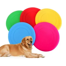 Горячая Защита окружающей среды силикагель мягкий Pet летающие диски игрушки для собак тарелка большие или маленькие игрушки для собак Pet Shop диаметр 18 см