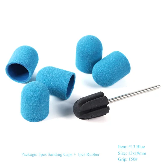 Многоразмерное электрическое сверло для ногтей, шлифовальные ленты, колпачки, 150 ручка, резиновая оправка, фрезерный станок для маникюрных инструментов CH721 - Цвет: NO.13 Blue