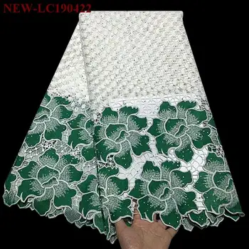 

African Cord Water soluble lace fabric High Quality Water Soluble Lace Fabric for women dress Green Guipure Lace Fabric XES01