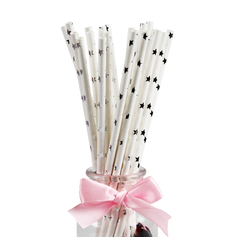 25 шт. бумажные радужные одноразовые трубочки Свадебные украшения на день рождения Детские соломинки вечерние принадлежности - Цвет: 11
