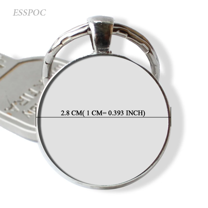 

Blank Keychain DIY Pendant Handmade Key Chain Rings Key Holder Glass Cabochon 25mm Blank Base 5pcs/lot