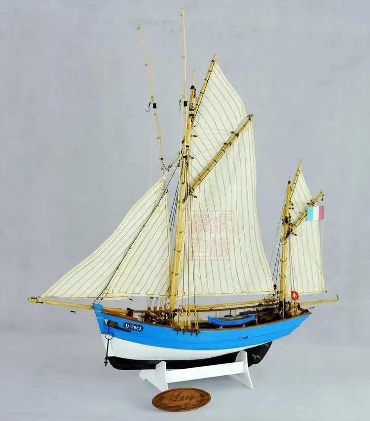 NEW Scale 1/50 Lucy model ship French fishing boats Double 