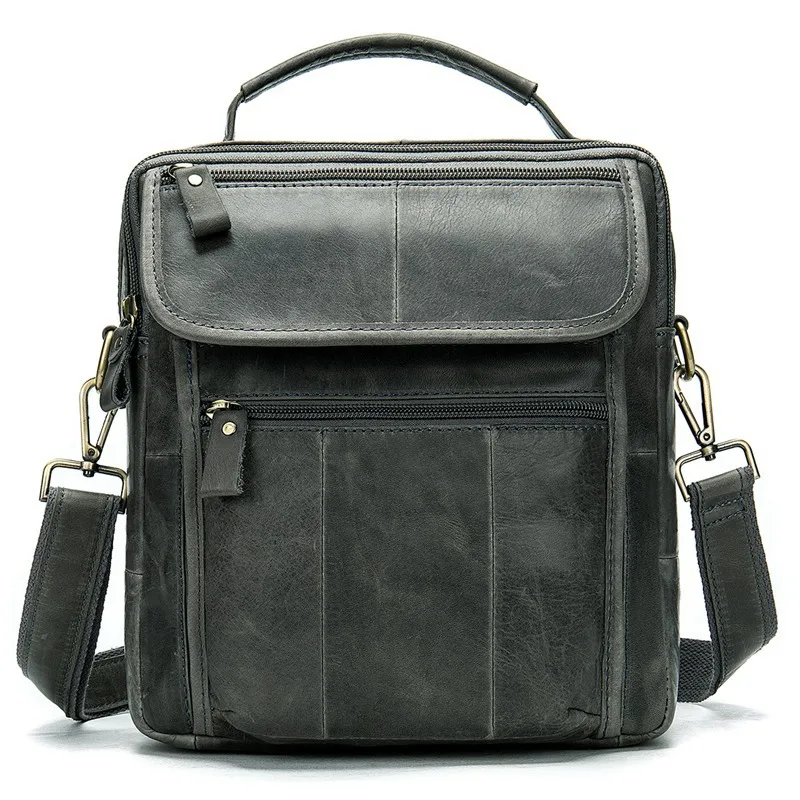 MVA мужская сумка на плечо для мужчин масляная кожаная сумка мужская сумка из натуральной кожи через плечо/мужские сумки для мужчин сумка 8870 - Цвет: 8870gray