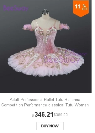 Светло розовый Professional балетное платье пачка для женщин Красота балетные костюмы танцевальный костюм для обувь девочек