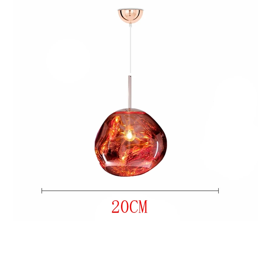 Modern LED Chandeliers Lights& Lighting Light Fixture Loft Chandelier Bedroom Melt Lava Ball LED Hanging Lamp Kitchen Fixtures - Цвет абажура: Red 20CM