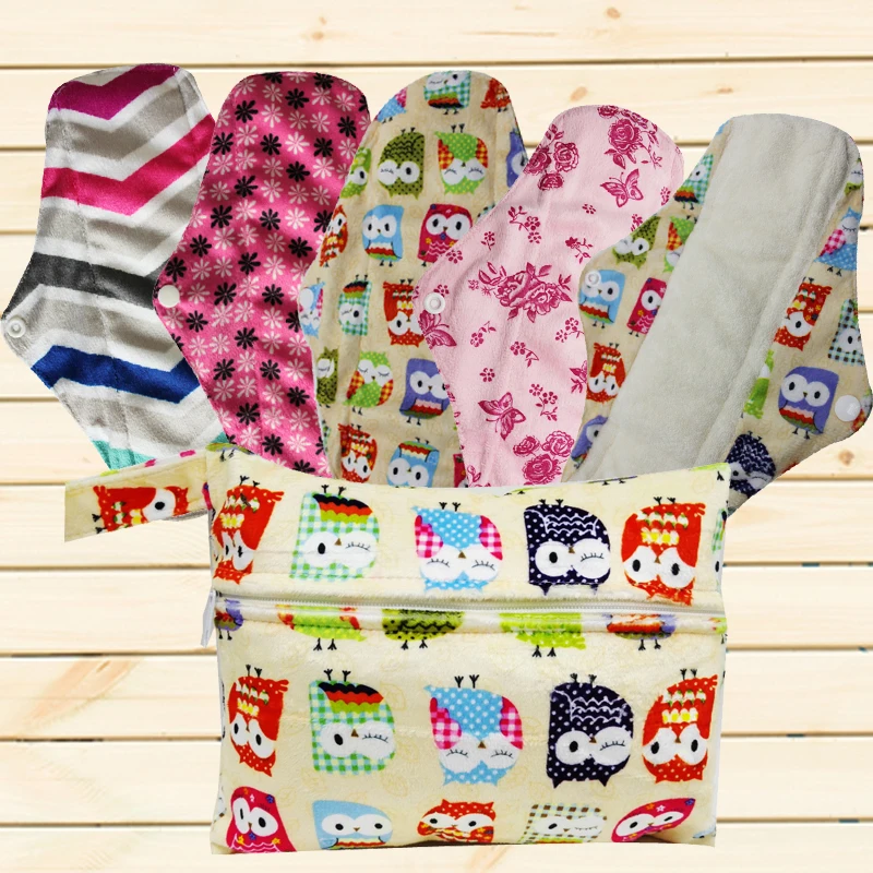 100 Bamboo Cloth Menstrual Pads Minky Reusable Sanitary Napkin