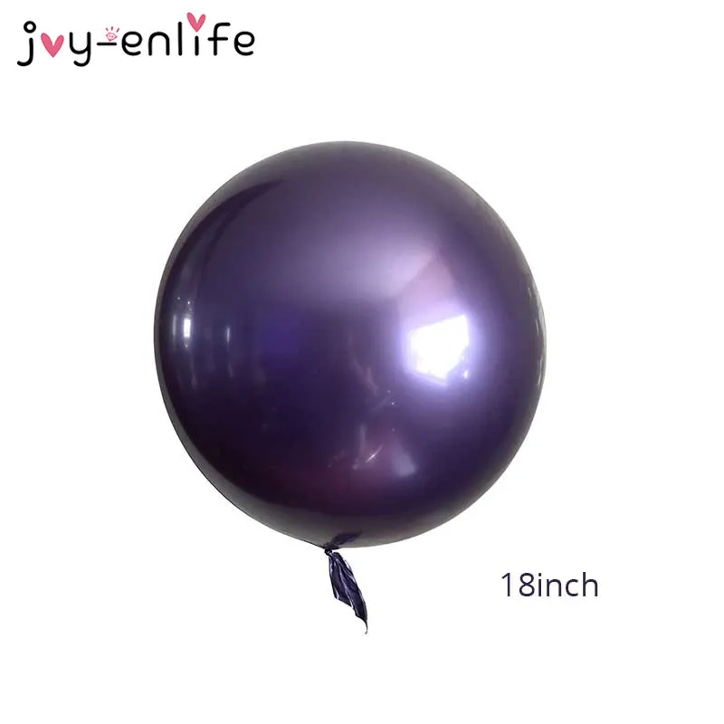 Joy-enlife 10 шт. Свадебные украшения 18 дюймов металлический БОБО воздушный шар золотой круглый пузырь воздушный шар День рождения Гелиевый шар поставки - Цвет: Purple