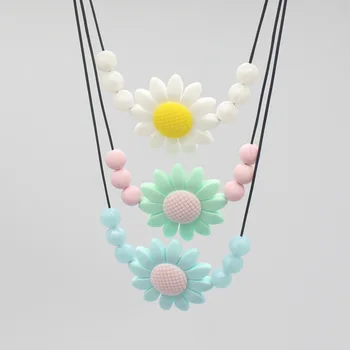 

Newborn Silicone Baby Teethers Teething Necklace Kids flower Shape Teethers Children Chewing Soft Toys