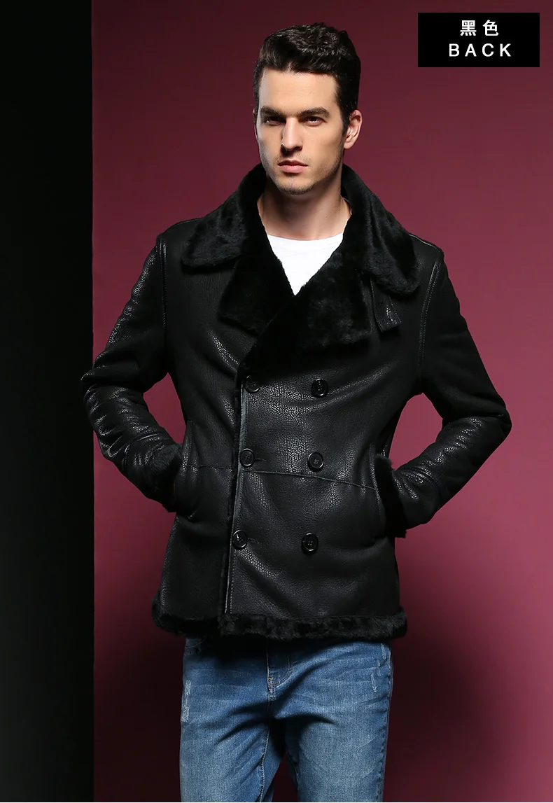 Зимняя меховая кожаная мужская куртка, модная теплая кожаная мужская куртка с отворотом, Мужская Толстая овчина, пальто 5XL 6XL