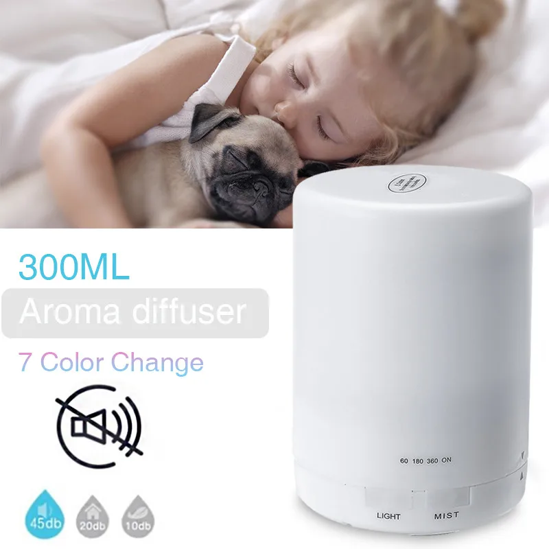 

Ultrasonic Air Aroma Humidifier With 7 Color LED Lights 300ml Electric Aromatherapy Essential Oil Aroma Diffuser for room office