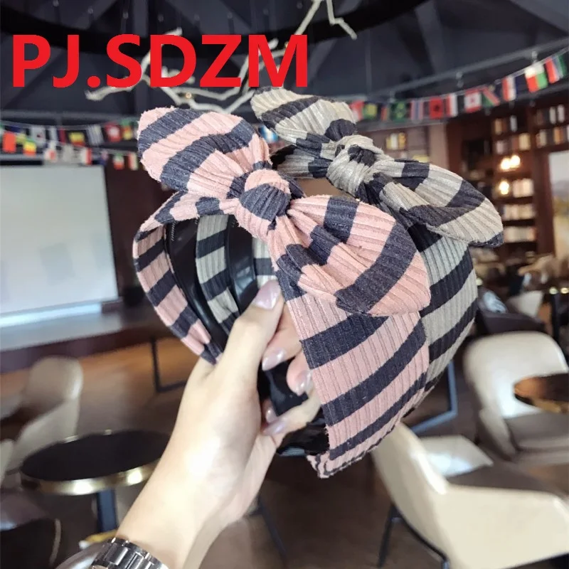 Pаспродажа Бантом полосой повязки Модные женские туфли универсальные ткани Hairbands женщина лук аксессуар для волос Головные уборы подруга подарок на де...