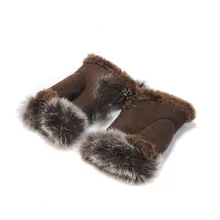 Теплые Полуботинки палец Открытый Running Перчатки походные уникальный из искусственного меха кролика, запястье руки перчатки велосипедные спортивные зимние теплые перчатки