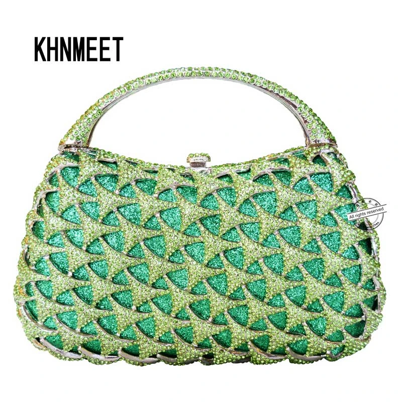 Bolso de mano de cristal con mango de metal fijo para mujer, cartera de mano de con diamantes, para fiesta, 197|crystal evening bags|bags withfemale bag - AliExpress