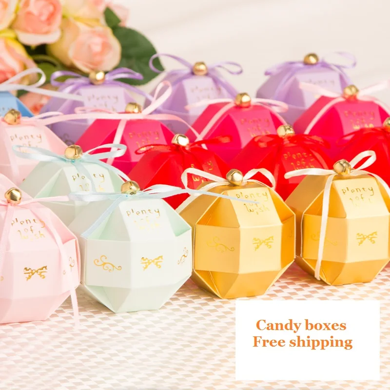

60/100pcs Wedding Party Bonbonniere Decoration Ribbon Candy Boxes for Birthday Favor Gifts Box DIY Candy Cookie Boxes Wholesale