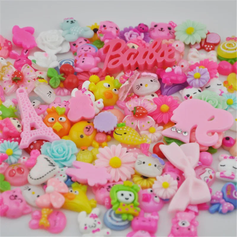 

70pcs Lots mix Assort Easter DIY Flat Back Resin Buttons Scrapbooking Craft B103