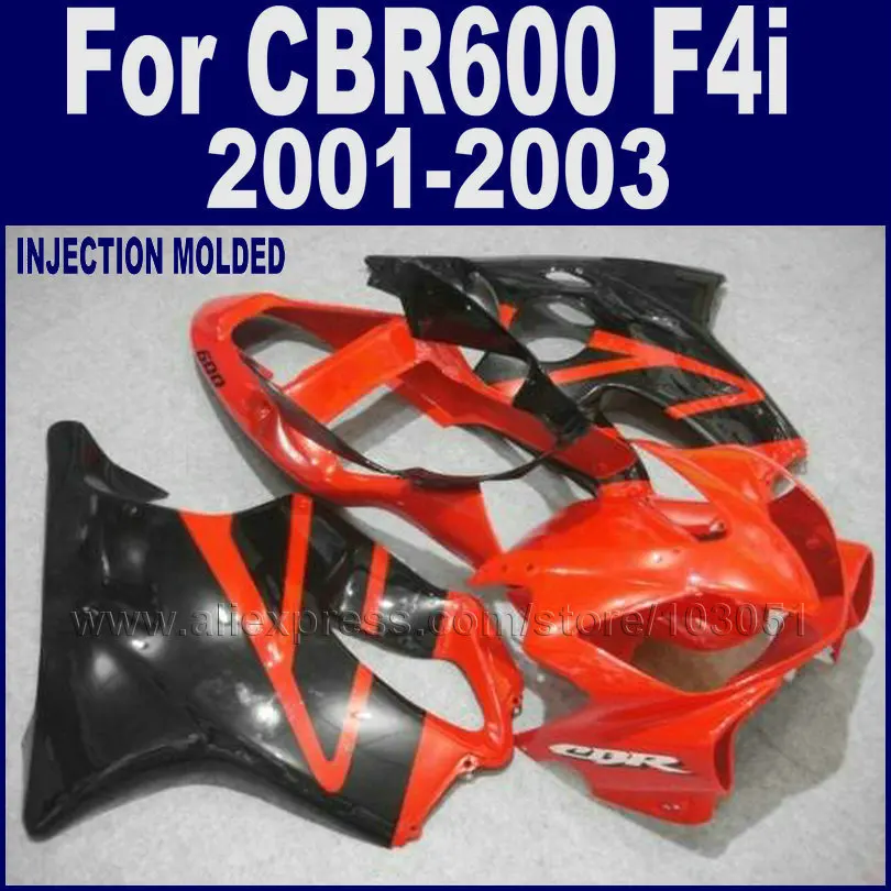 Комплект обтекателей для мотоцикла на заказ бесплатно Honda 2001 2002 2003 CBR 600 F4i 01 02 03 cbr600f4i красный черный