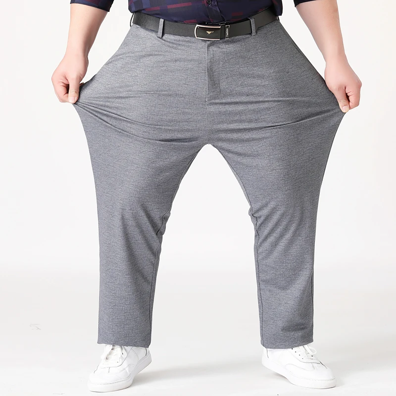 Размер 48 50 новые свободные мужские брюки прямые Весна Осень Длинные мужские классические деловые брюки Высокое качество модные серые брюки