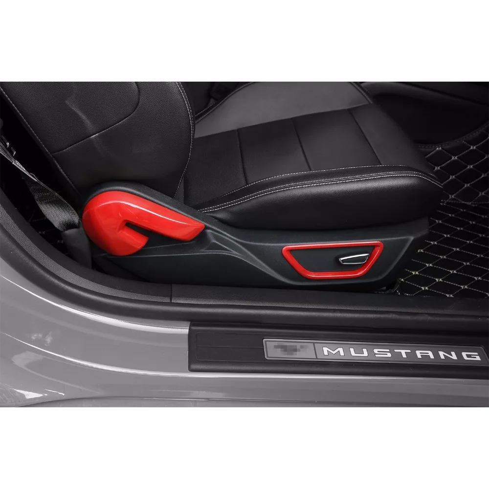 SHINEKA углеродное волокно ABS внутреннее сиденье регулировка спинки ручка кнопка переключатель рамка Крышка отделка Набор Для Ford Mustang