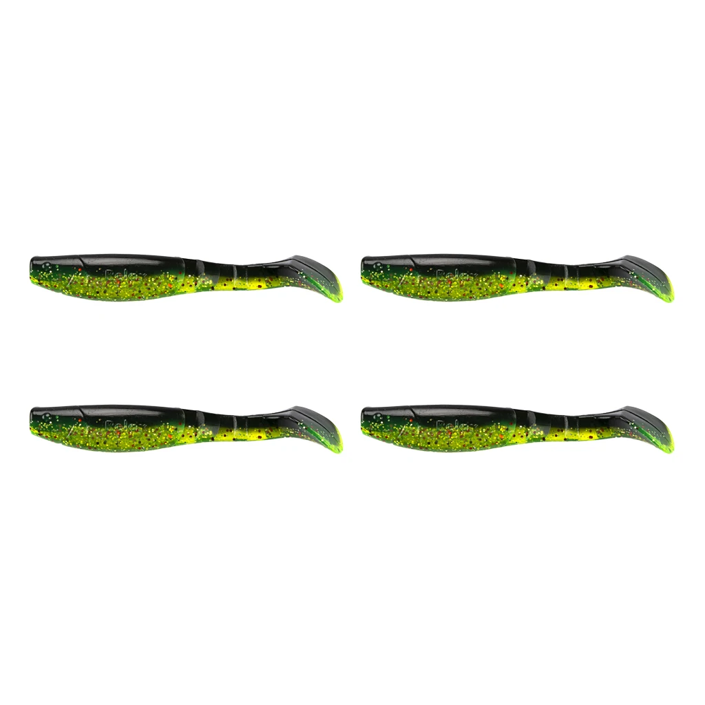 Perfeclan 4Pcs T Tail Soft Fish Lures Fishing Worm Baits Swimbaits for Jig Head & Offset Hook Soft Fish Lure Soft Fishing Lures