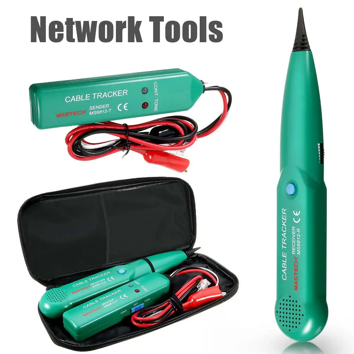 

Plastic MS6812 Cable Finder Tone Generator Probe Tracker Telephone Phone Wire Network Cable Tester Tracer Network Tool Kit