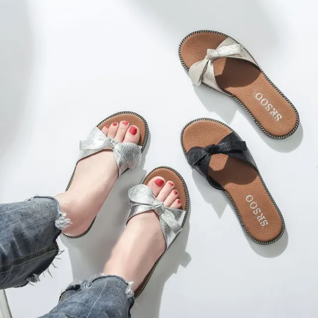 New 2018 Women Beach Sandals Fashion Butterfly Knot Slippers Summer Women Flat Shoes Woman Flat Sandals Flip Flop Zapatos Mujer