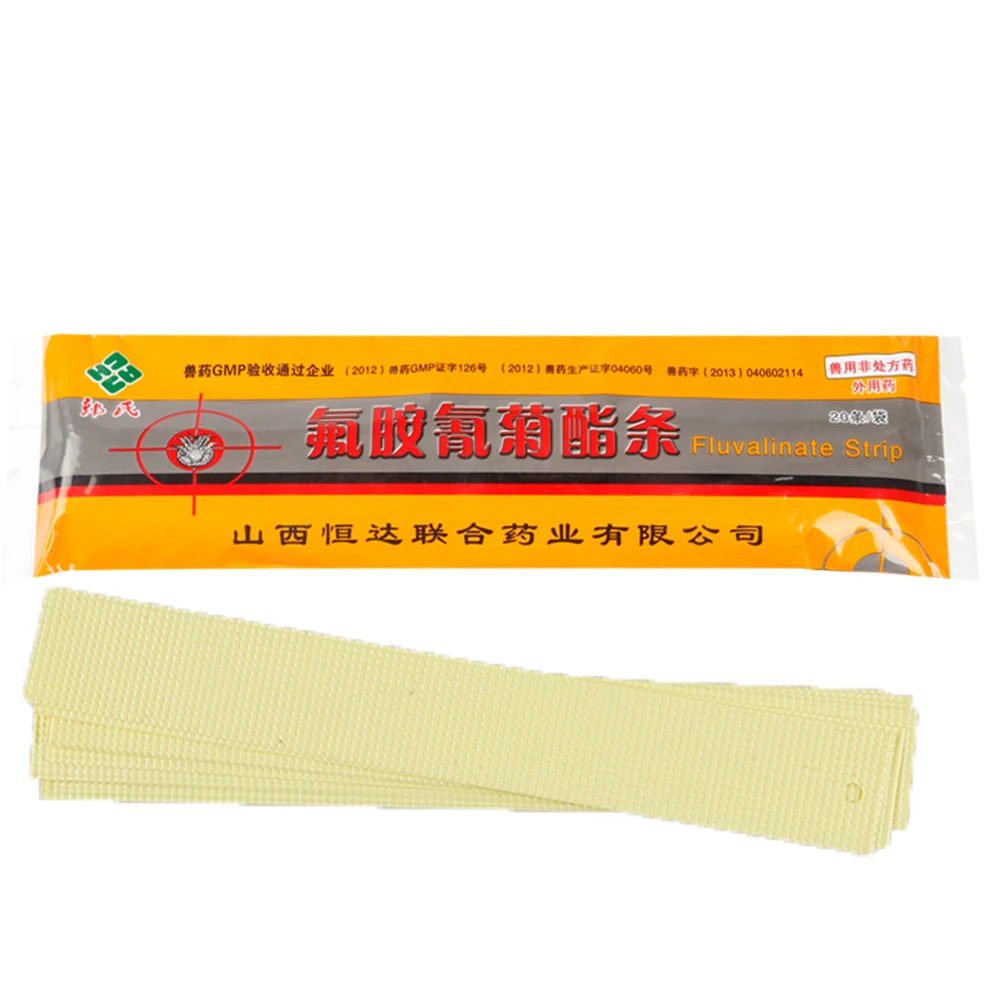 

20PCS/bag Fluvalinate Strip Bees Medicine Beekeeping Medicines Bee Mite Killer Varroa