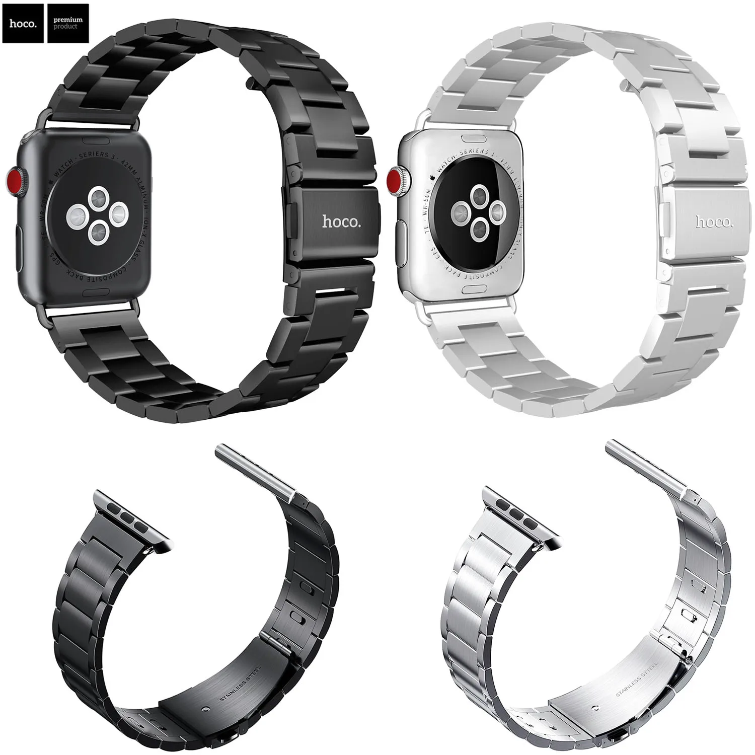 HOCO спортивный ремешок для Apple Watch 38 40 мм 42 44 iWatch 5 4 3 2 1 браслет из нержавеющей стали