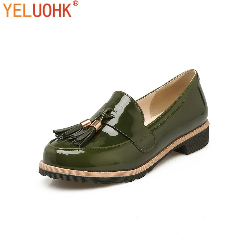 

35-43 Patent Leather Flat Shoes Women Loafers Moccasins Women Shoes Flats Plus Size