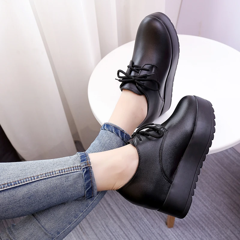 

Autumn New Harajuku thick-soled Platform Cake Women Shoes British Style high-heeled Casual Shoes Increased Women Shoes
