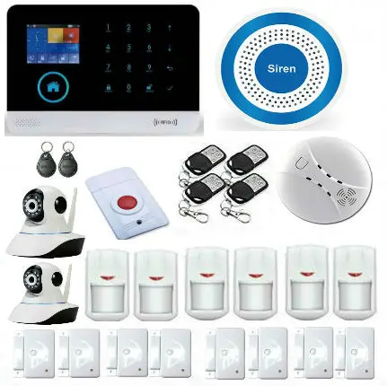 Yobang Security-App Remote Control Alarm Kit WIFI GSM Alarm Panel With Wireless Blue Siren Home Security Camera Motion Detection