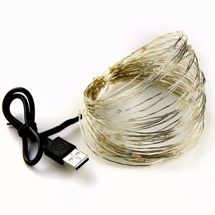 Гирлянда, Рождественские огни, 5 В, питание от USB, 10 м, 100LED, 5 м, 50LED, гирлянда, световая гирлянда, наружное праздничное украшение