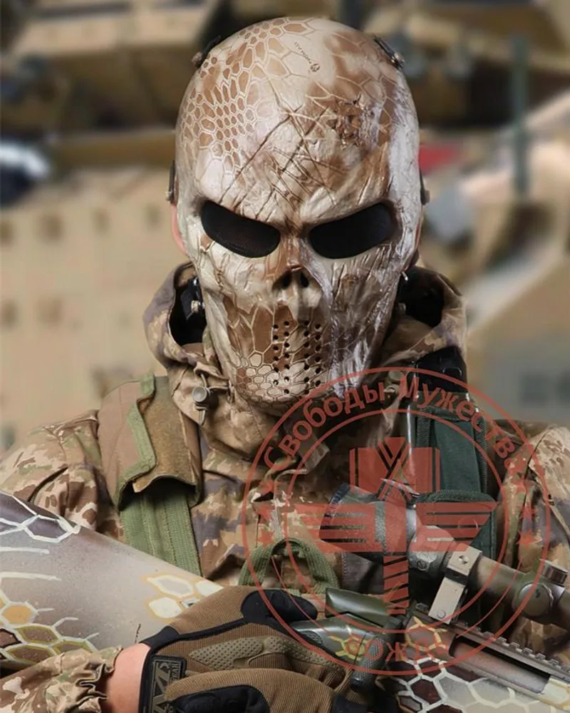 Airsoft тактический полная защита лица Череп Маска Камуфляж CS Wargame M06 безопасности Охота Пейнтбол спортивный аксессуар
