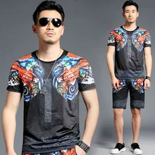 Китайский Стиль карп шаблон 3D печать модная футболка и шорты костюм Лето качественный мягкий удобный спортивный костюм для мужчин M-4XL