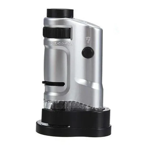 20X-40X зум Мини карманный Мощность светодиодное украшение увеличительное микроскоп увеличительное стекло лупа