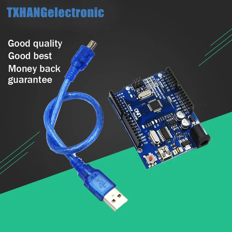 

For arduino UNO R3 CH340G MEGA328P UNO R3 ATMEGA328P AU Compatible CH340 mini USB+cable