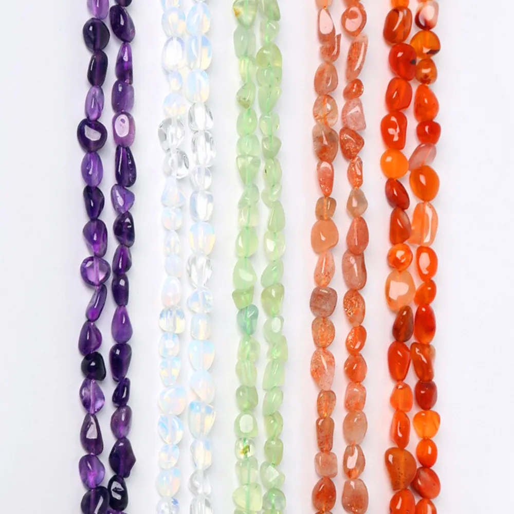 

Natural 7-11mm Chip Beads Gravel Quartz Stone Spacer Beads For DIY Jewelry Making Findings Strand 15" Good Gift to Kids