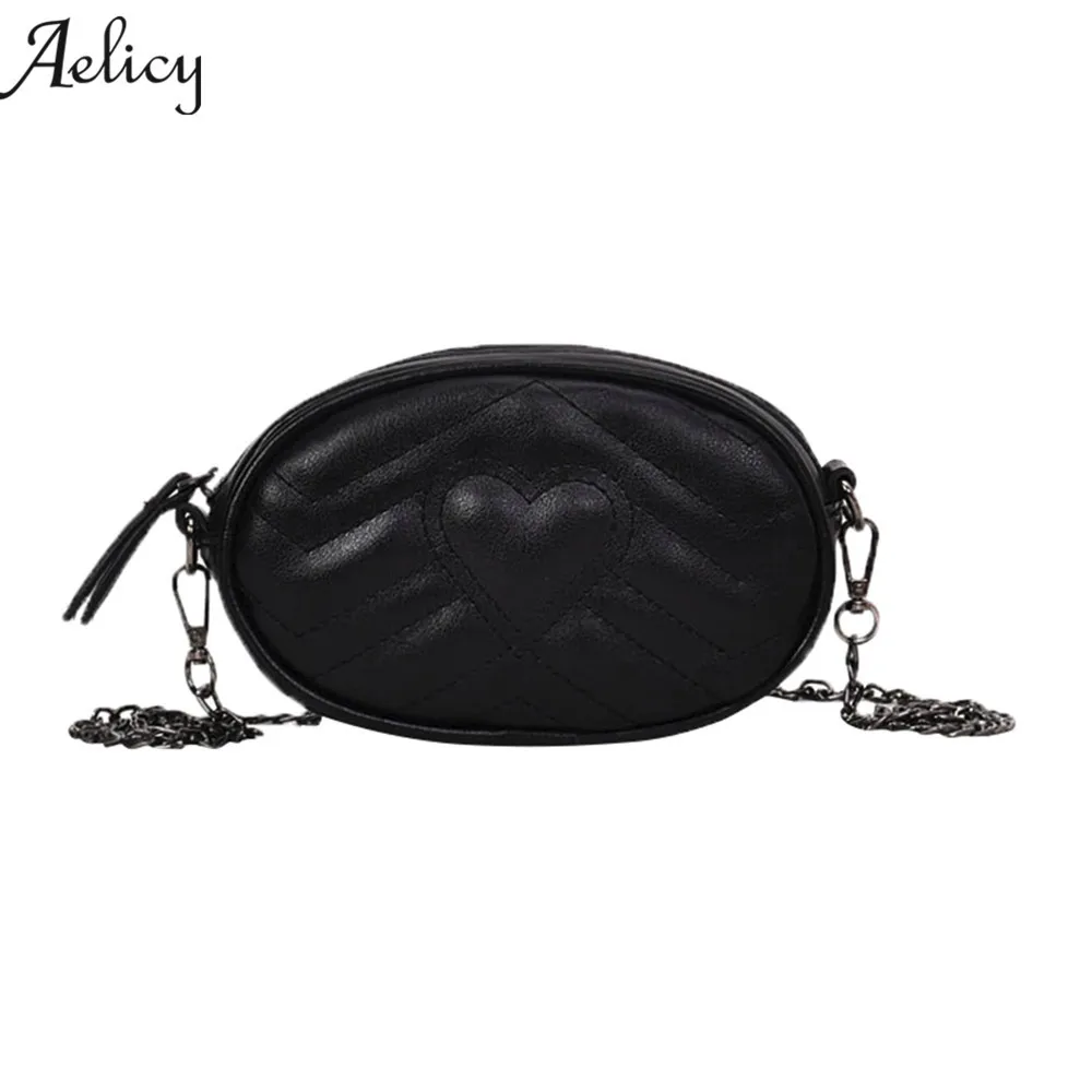 Aelicy Для женщин девушка мода, любовь, сердце вышивка Грудь сумка Crossbody сумка изысканный Романтика модная нагрудная сумка 2019 Новый