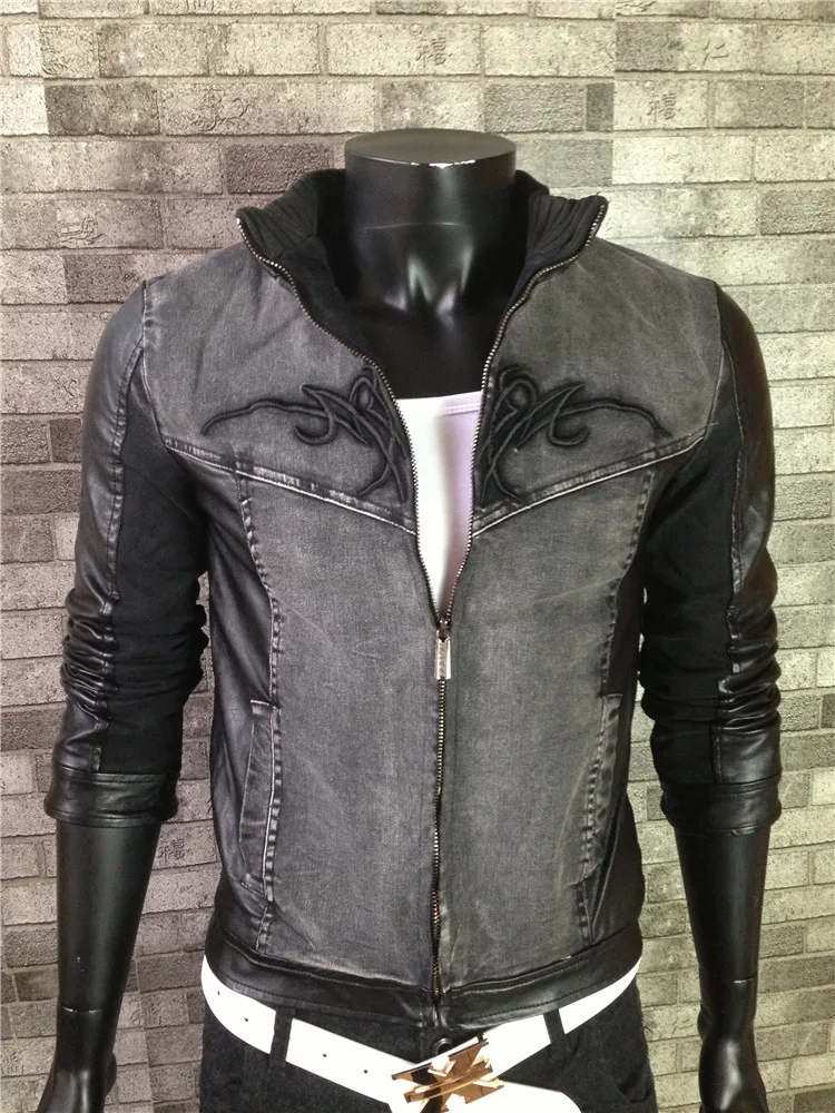 denim leather jacket mens